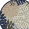 Homeroots 4 ft. Round Blue Large Floral Indoor & Outdoor Area Rug 384819 - alternate 7